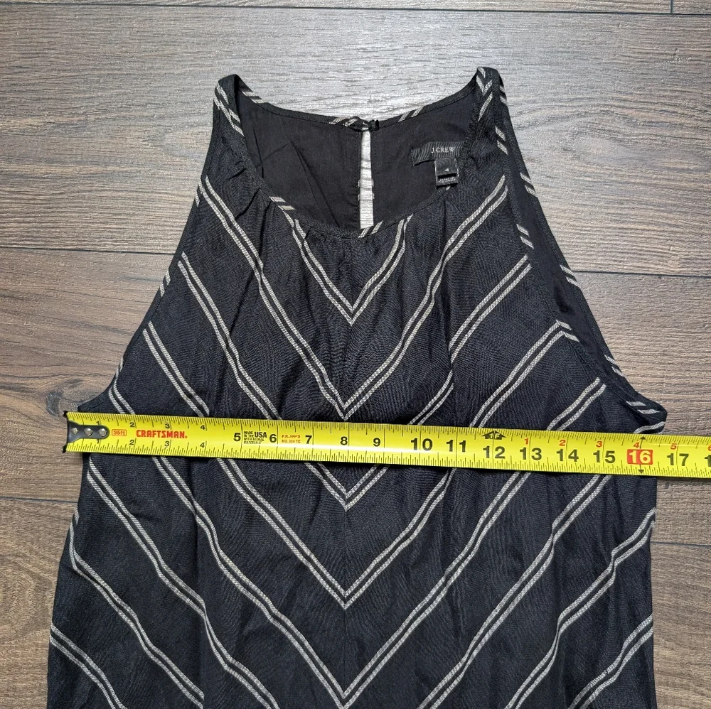 J. Crew Black and White Chevron Linen Maxi Dress Size‎ 4